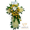 Arreglos florales para velorio cruz funebre de 24 rosas amarillas cruz-02