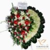 corona corazón fúnebres de 24 rosas arreglos florales